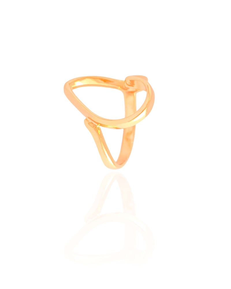 Anel Coração Vazado Tamanho 21 Banhado a Ouro 18K