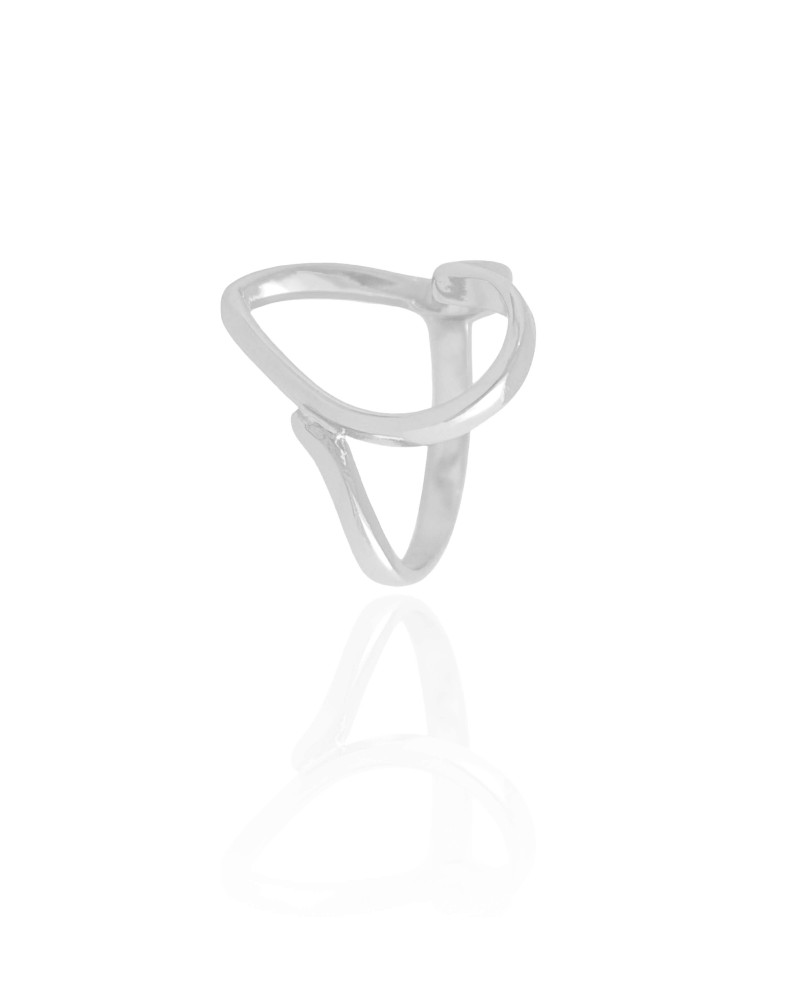 Anel Coração Vazado Tamanho 25 Ródio Branco