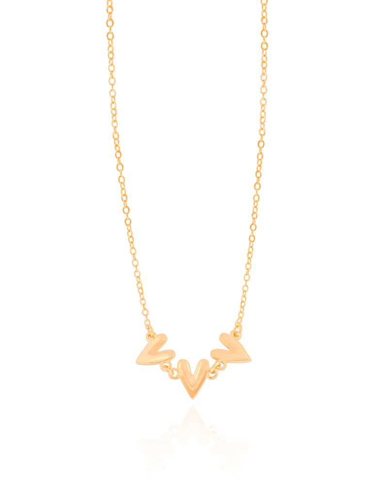 Choker Elos Corações Lisos Banhado a Ouro 18K