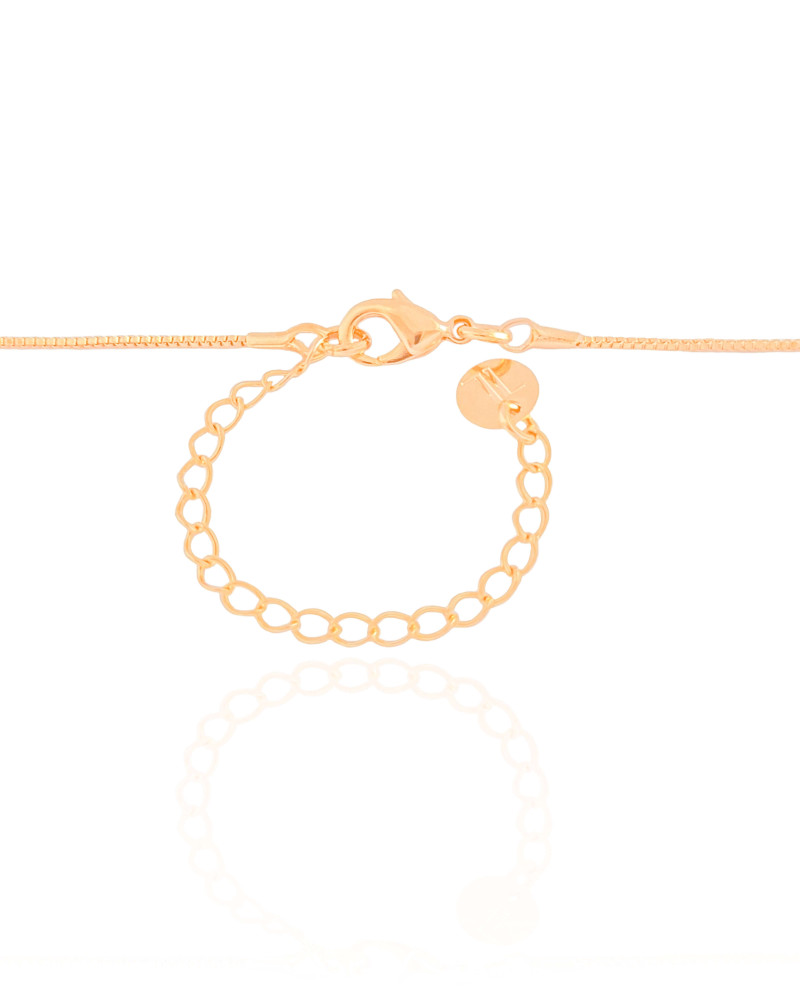 Relicário Coração Cravejado Cristal Banhado a Ouro 18K - 45 cm