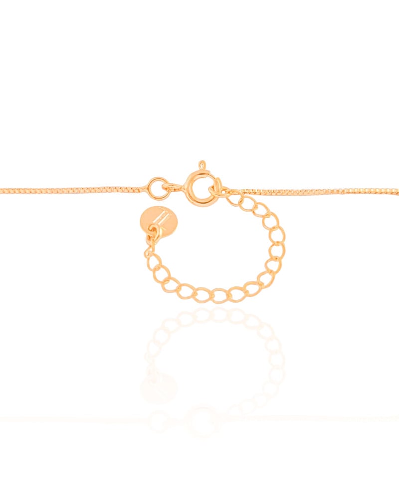 Gargantilha Corações Entrelaçados Cristal Banhado a Ouro 18K - 45 cm