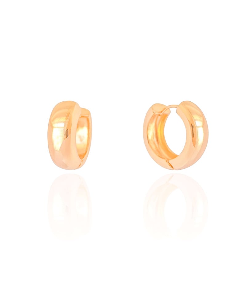 Brinco Argola Click Reta Lisa 2.2 cm Banhado a Ouro 18K