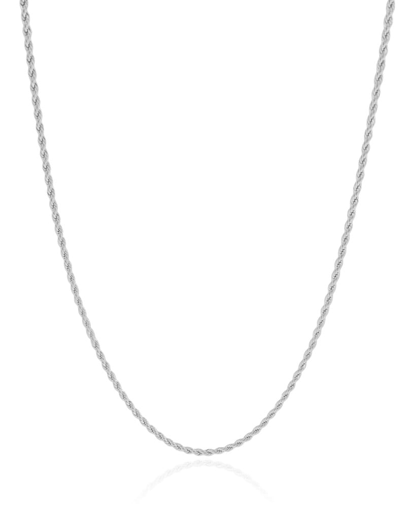 Gargantilha Cordão Baiano 1.5 mm Ródio Branco - 45 cm