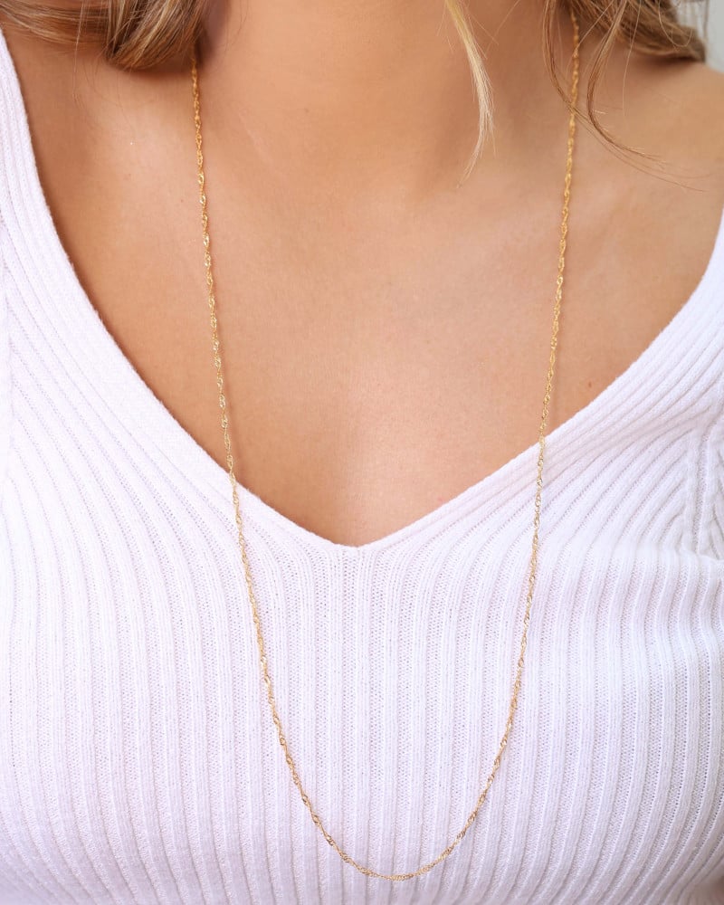 Gargantilha Longa Singapura 2 mm Banhado a Ouro 18K - 80 cm