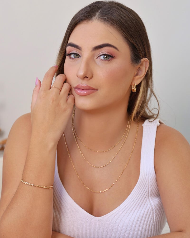 Bracelete Entrelaçado Detalhado 5 mm Banhado a Ouro 18K