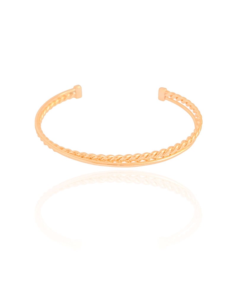 Bracelete Entrelaçado Detalhado 5 mm Banhado a Ouro 18K