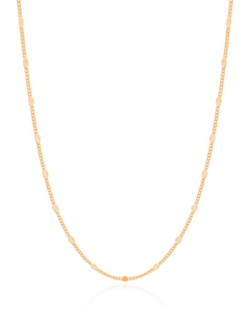 Gargantilha Plaquinhas Grumet 2 mm Banhado a Ouro 18K - 45 cm