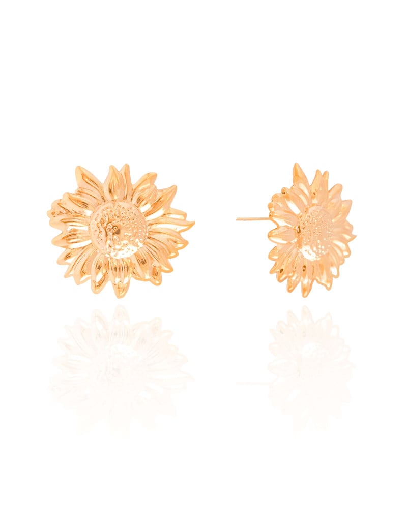 Brinco Flor Margarida 2.6 cm Banhado a Ouro 18K