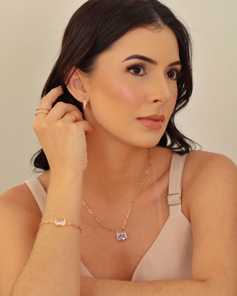 Anel Ajustável Dois Filetes Tamanho M Banhado a Ouro 18K
