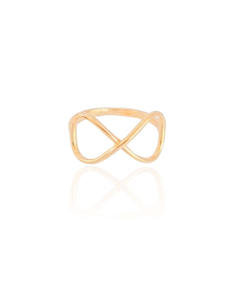 Anel Infinito Tamanho 19 Banhado a Ouro 18K