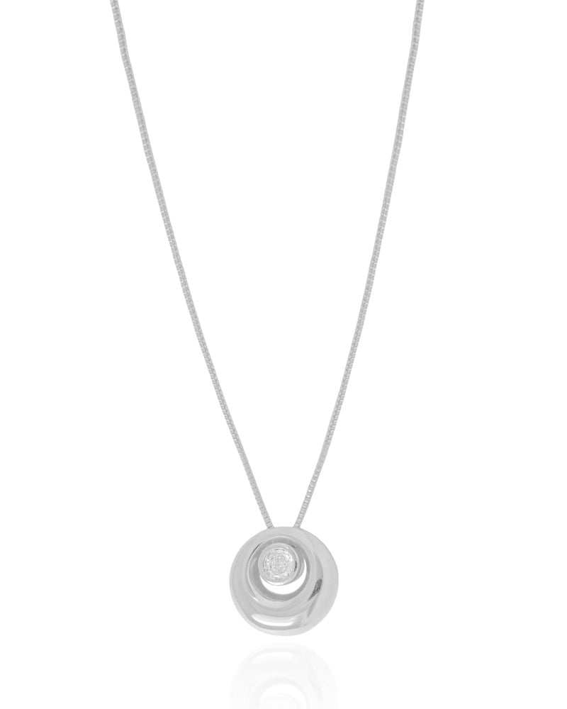 Gargantilha Veneziana Redondo Ponto de Luz Cristal Ródio Branco - 45 cm
