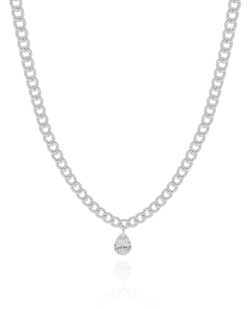 Choker Grumet Gota Cristal Ródio Branco