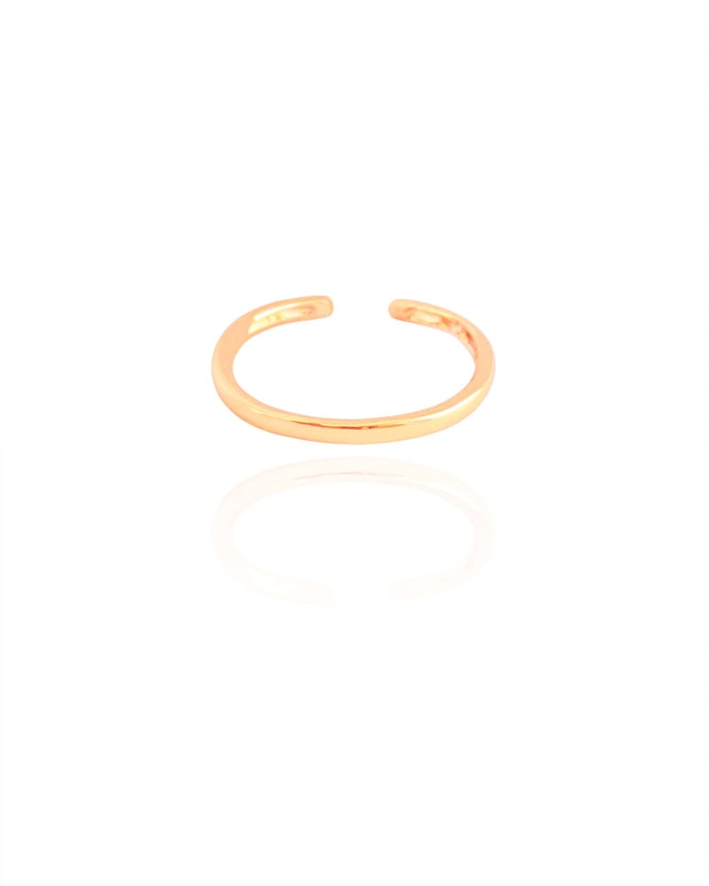 Anel Ajustável Liso Tamanho G Banhado a Ouro 18K