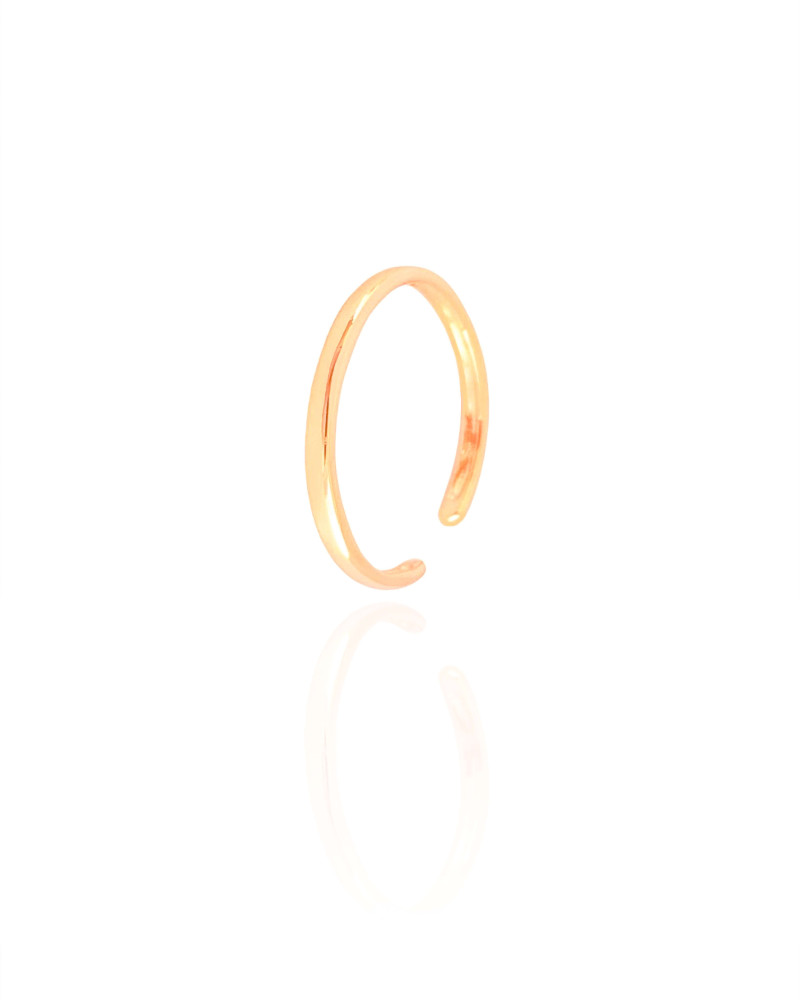 Anel Ajustável Liso Tamanho G Banhado a Ouro 18K