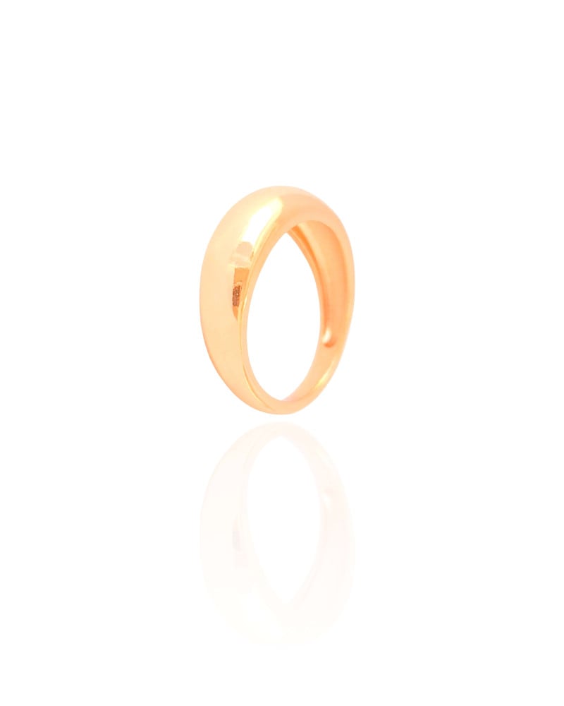 Anel Ajustável Dedinho Liso Tamanho P Banhado a Ouro 18K