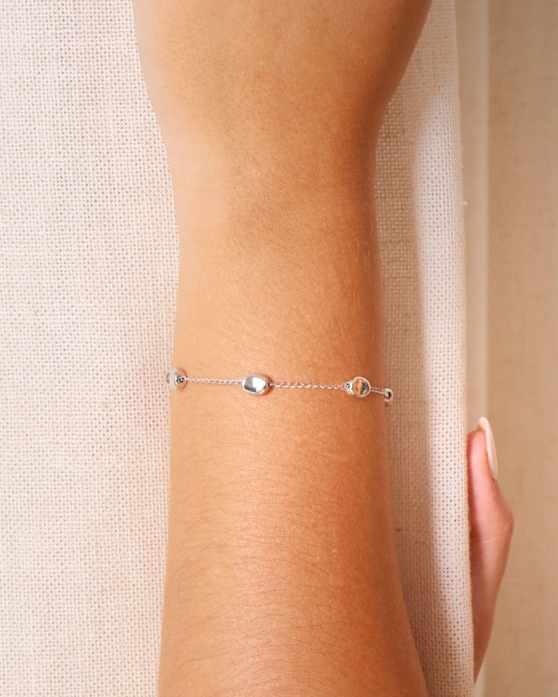 Pulseira Elos Ovais Lisos Ródio Branco