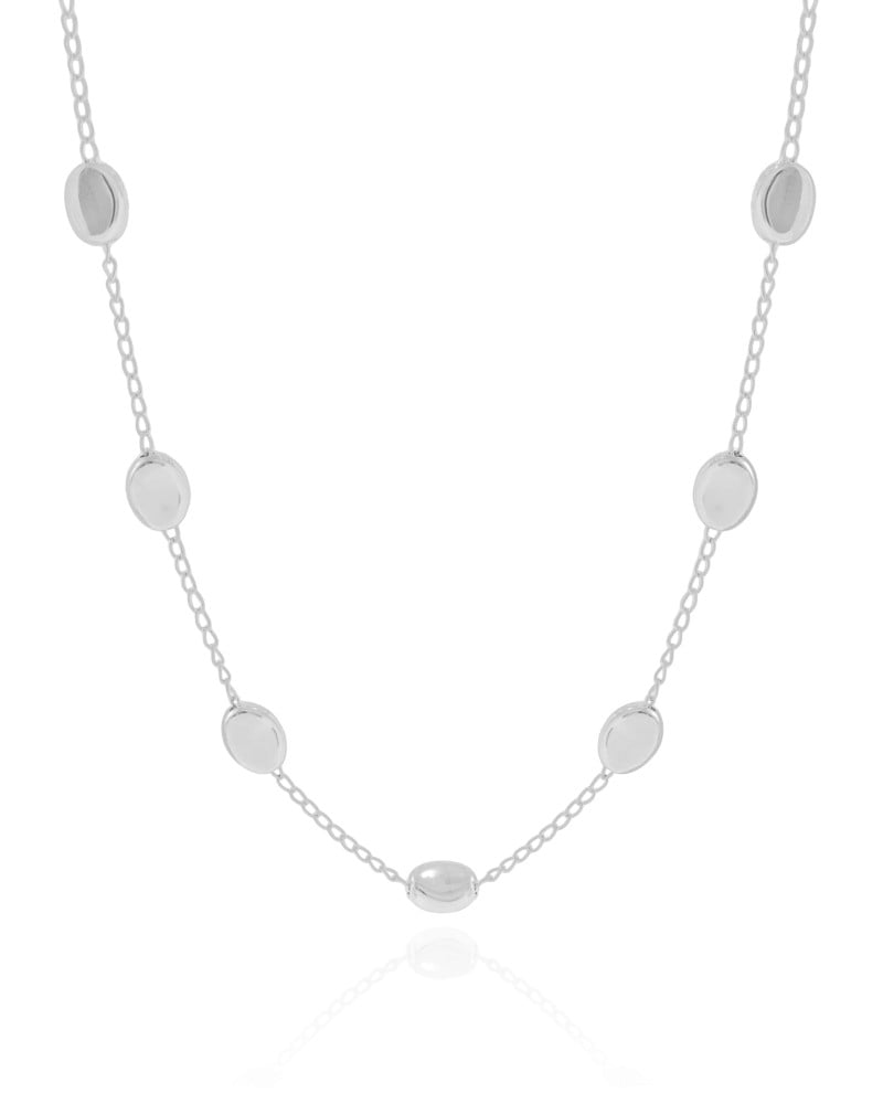 Choker Elos Ovais Lisos Ródio Branco