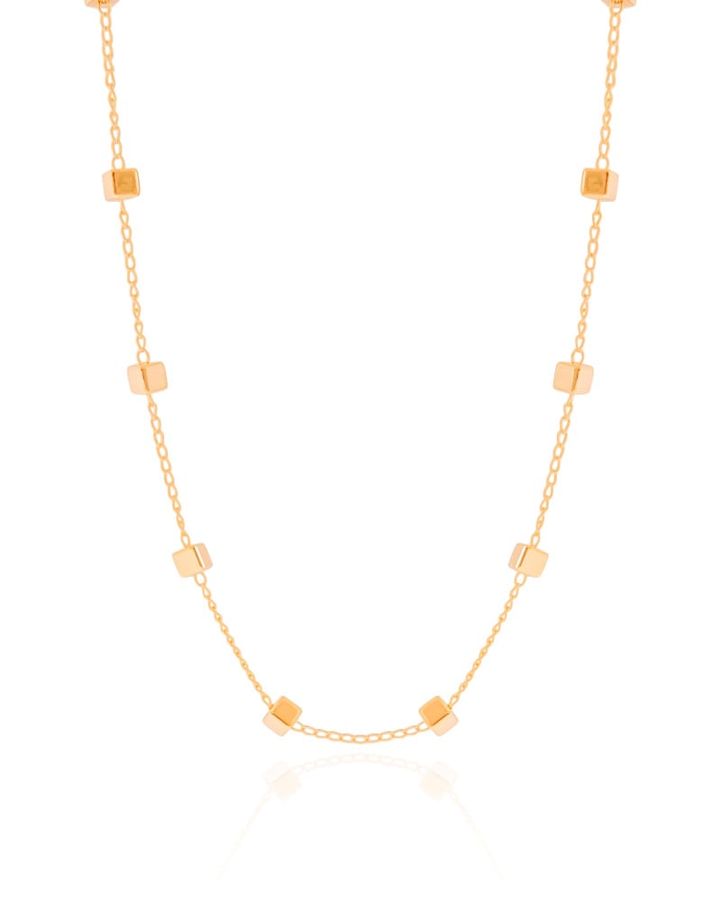 Choker Elos Quadrados Lisos Banhado a Ouro 18K