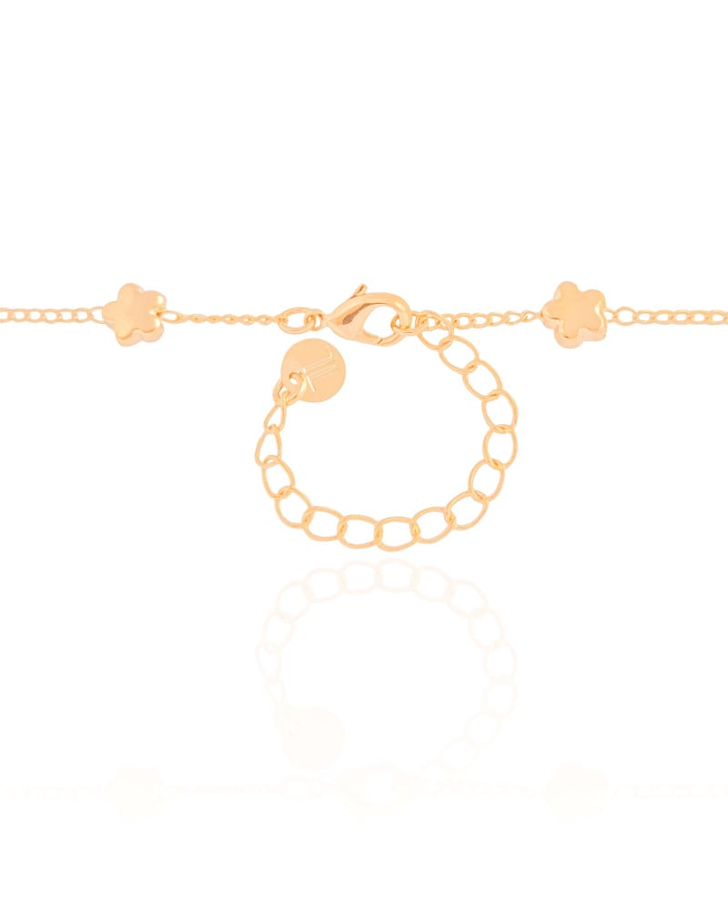 Choker Elos Estrelas Lisas Banhado a Ouro 18K