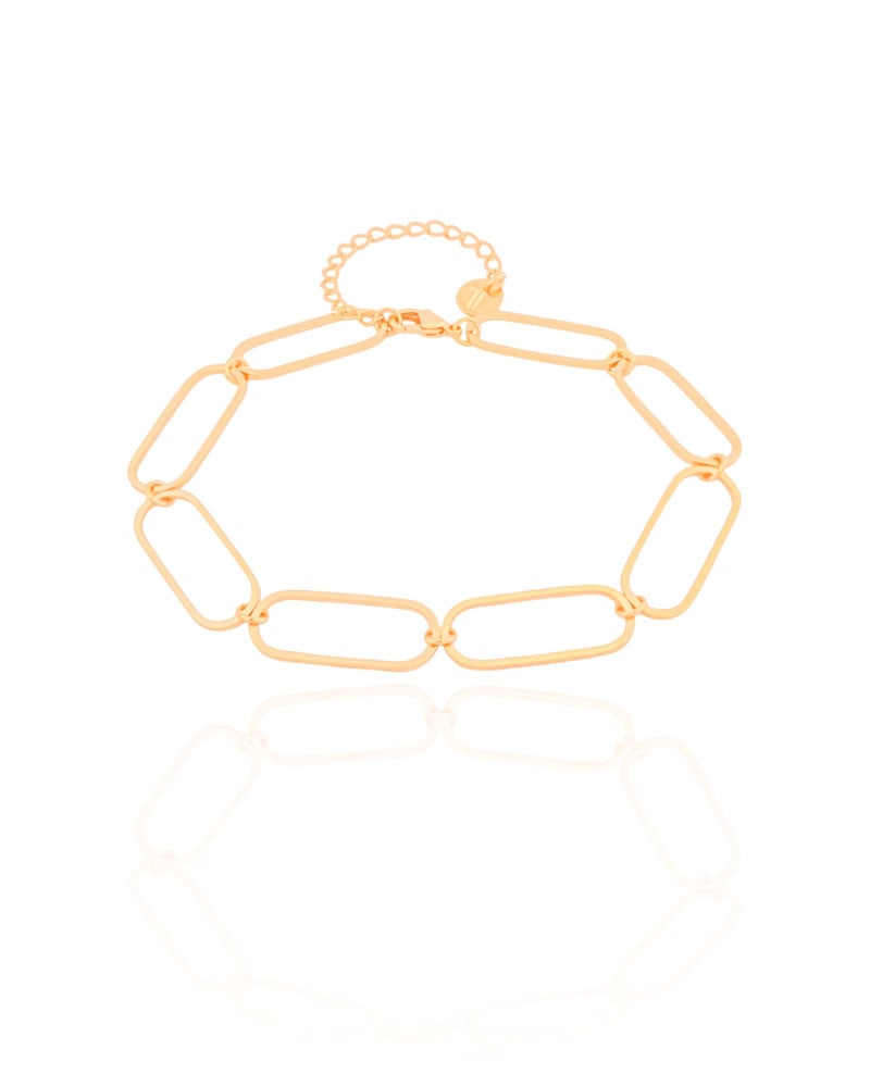 Pulseira Elos Ovais 8 mm Banhado a Ouro 18K