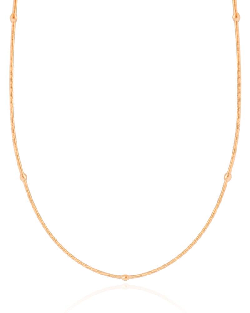 Pulseira Corda de Violão Bolinhas 3 mm Banhado a Ouro 18K