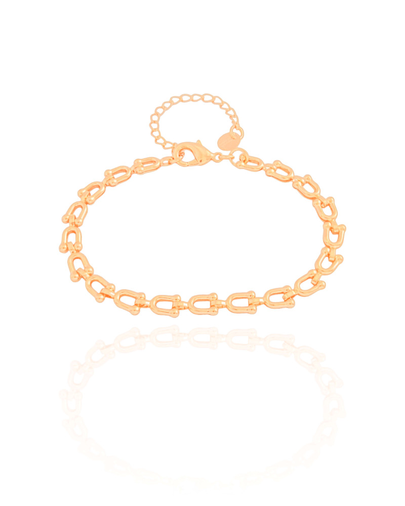 Pulseira Elos em U 5 mm Banhado a Ouro 18K