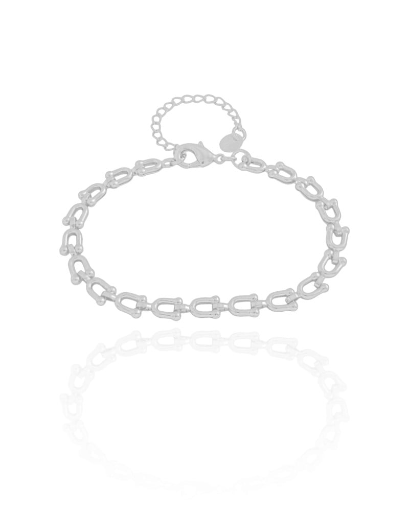 Pulseira Elos em U 5 mm Ródio Branco