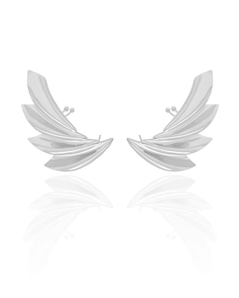 Ear Cuff Asa Lisa 4.5 cm Ródio Branco