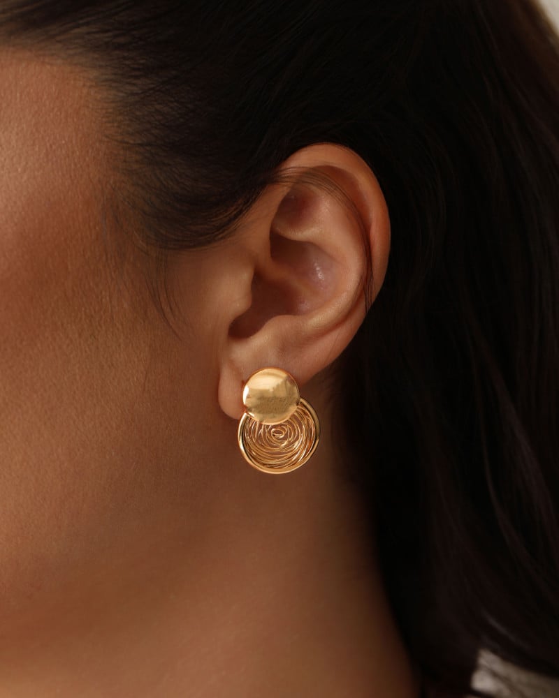Brinco Redondo Fios Espiral 2.4 cm Banhado a Ouro 18K