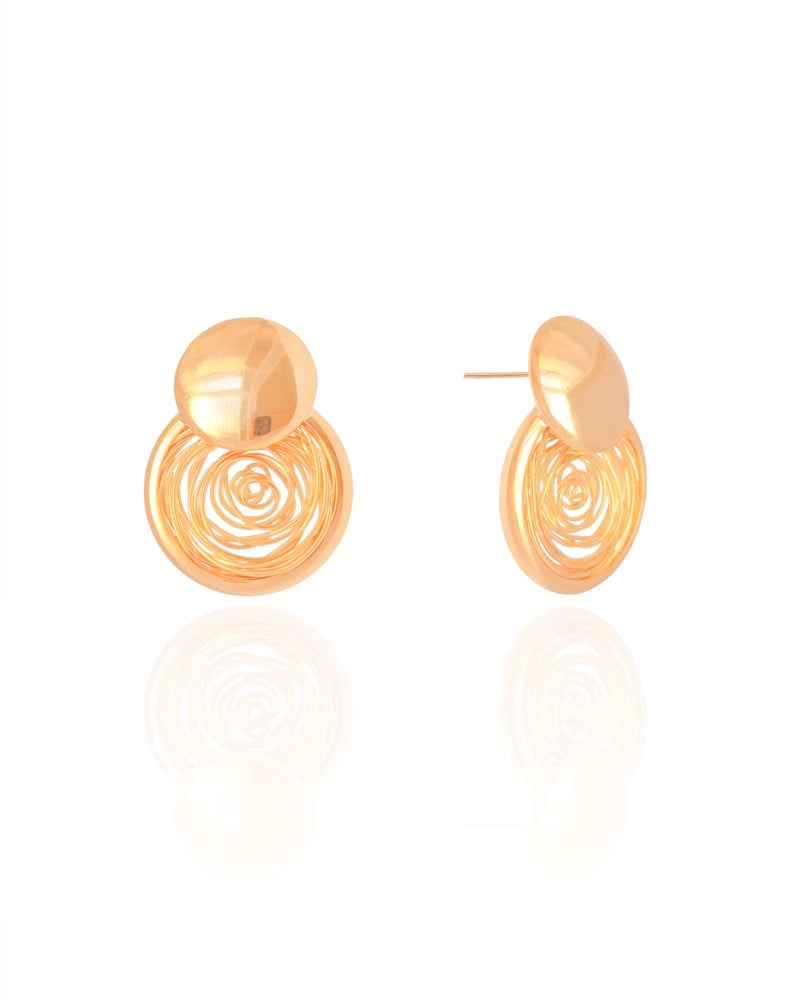 Brinco Redondo Fios Espiral 2.4 cm Banhado a Ouro 18K