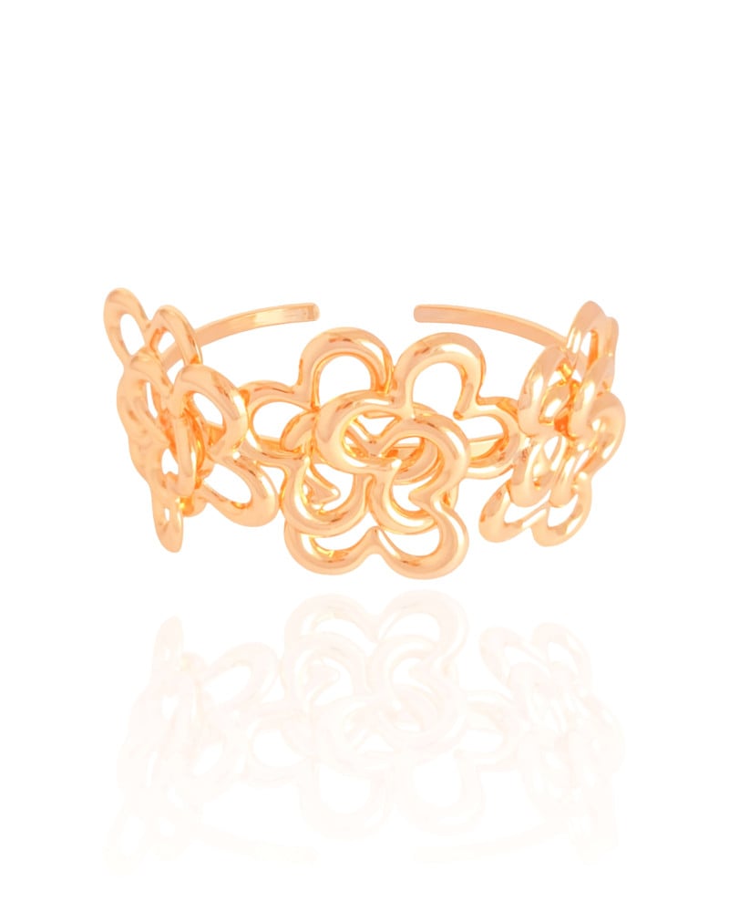 Bracelete Flores Entrelaçadas Banhado a Ouro 18K