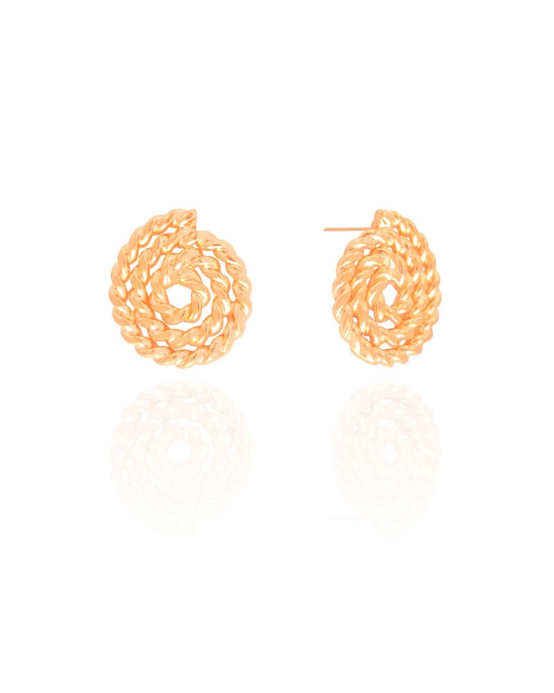 Brinco Espiral Torcido 2.1 cm Banhado a Ouro 18K
