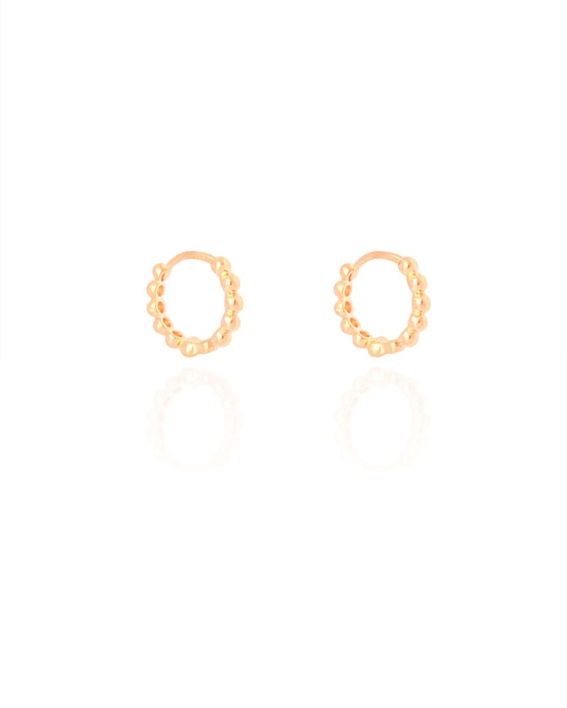 Brinco Argola Click Bolinhas 1.3 cm Banhado a Ouro 18K