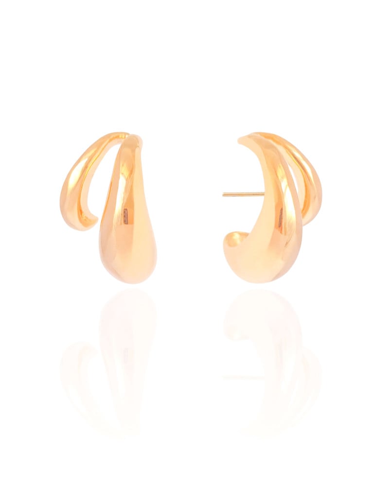 Ear Cuff Dois Filetes Lisos Banhado a Ouro 18K