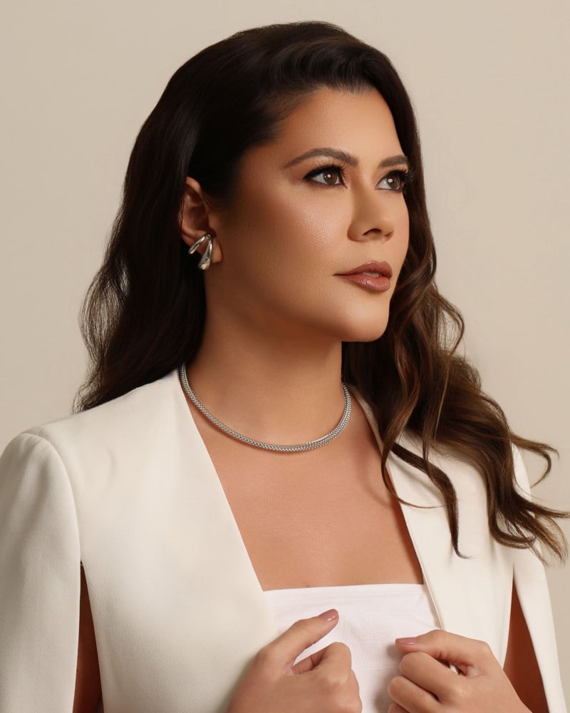 Ear Cuff Dois Filetes Lisos Ródio Branco