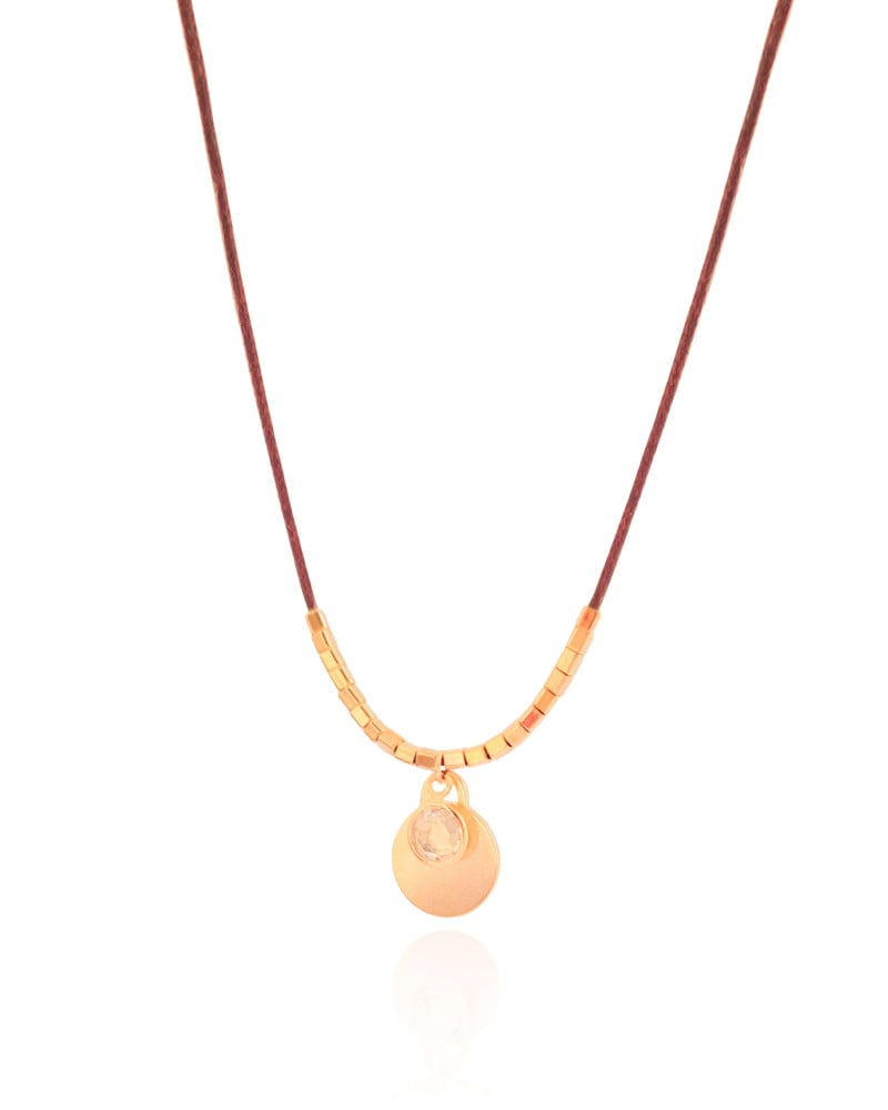 Choker Fio Coreano Redondo Liso Ponto de Luz Cristal Banhado a Ouro 18K