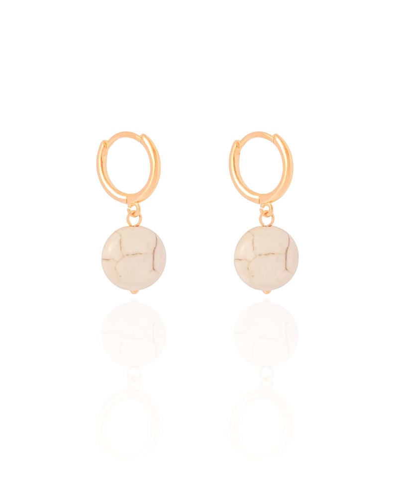 Brinco Argola Click Howlita 3.0 cm Banhado a Ouro 18K
