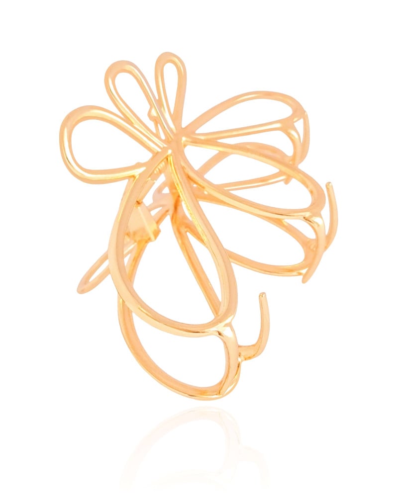 Presilha Flor Banho Dourado