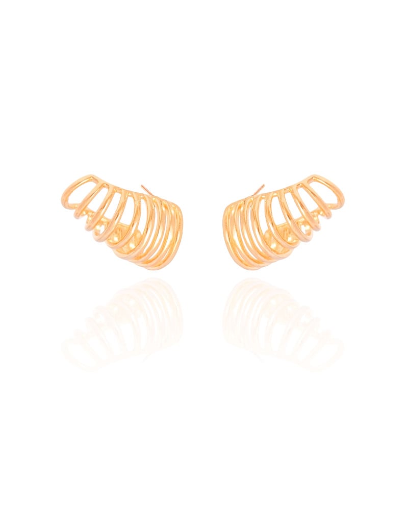 Ear Cuff Filetes Lisos 1.5 cm Banhado a Ouro 18K