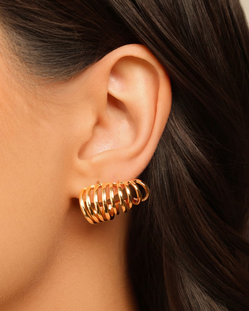 Ear Cuff Filetes Lisos 1.5 cm Banhado a Ouro 18K