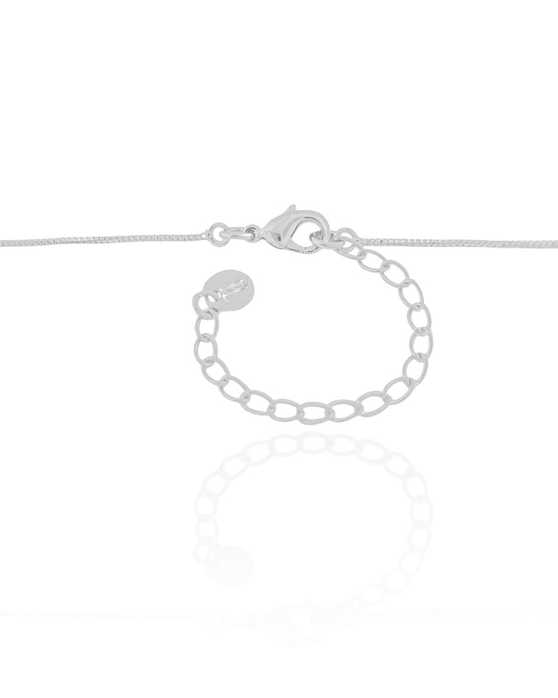 Gargantilha Veneziana Quadrado 3 mm Ródio Branco - 45 cm