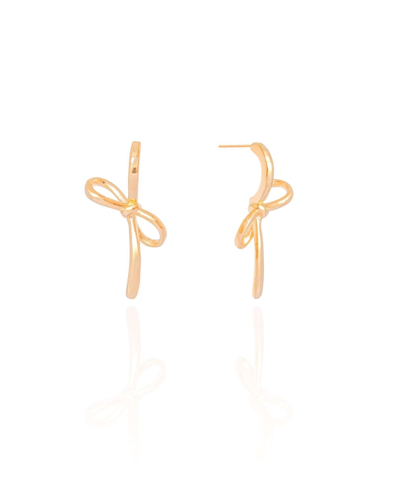 Brinco Laço Liso 3.0 cm Banhado a Ouro 18K