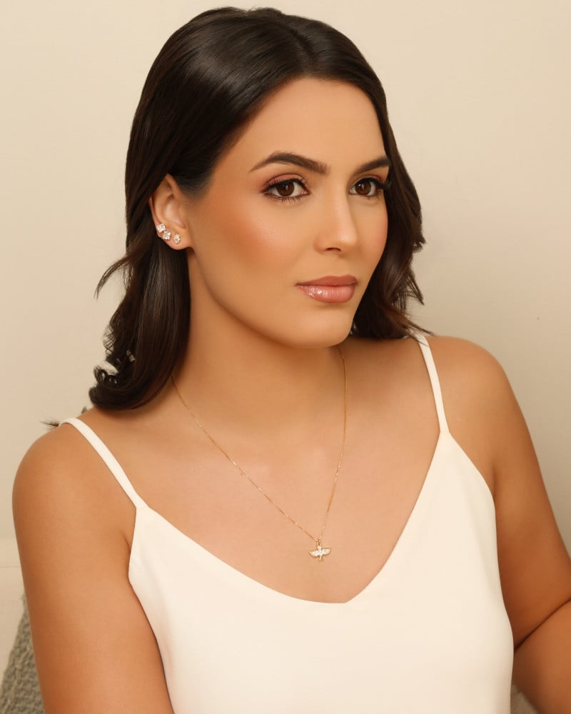 Trio Geométrico Cristal Banhado a Ouro 18K