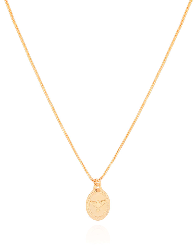 Gargantilha Veneziana Pomba da Paz Banhado a Ouro 18K - 40 cm