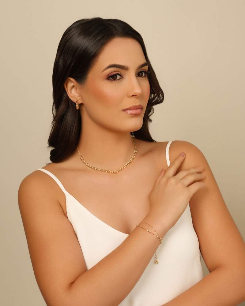 Choker Grumet Bolinhas Lisas Banhado a Ouro 18K