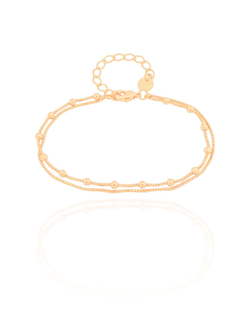 Pulseira Dupla Veneziana Bolinhas Banhado a Ouro 18K
