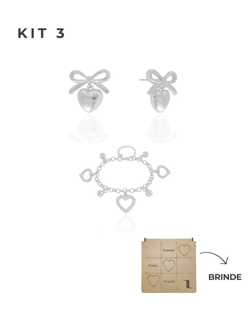 KIT 3 Banho Ródio Branco
