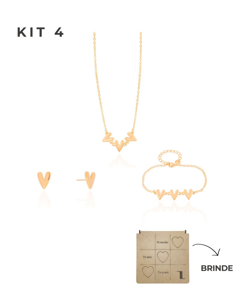 KIT 4 Banho Ouro 18K