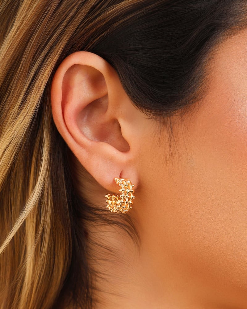 Brinco Argola Tela 1.6 cm Banhado a Ouro 18K