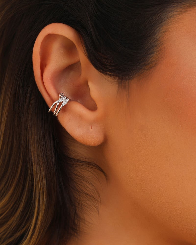 Piercing Filetes Ponto de Luz Cristal Ródio Branco